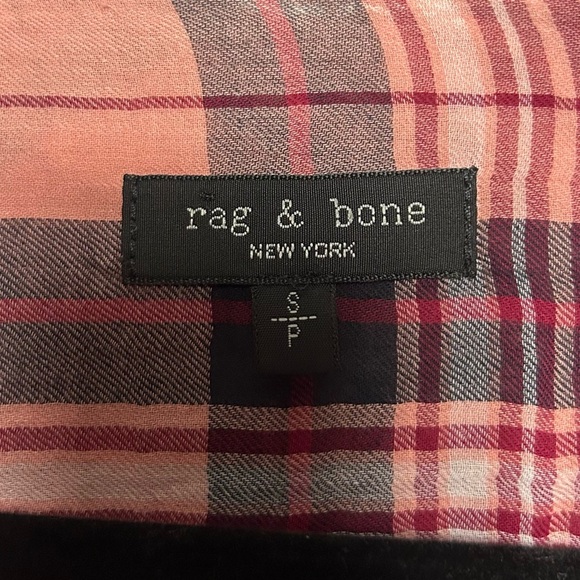 Rag & Bone Plaid Pink Button-Up Shirt Size Small - Picture 4 of 4